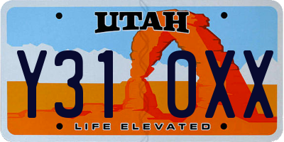 UT license plate Y310XX