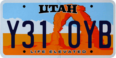 UT license plate Y310YB