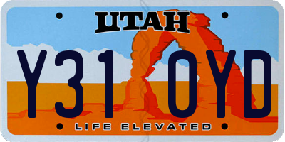 UT license plate Y310YD