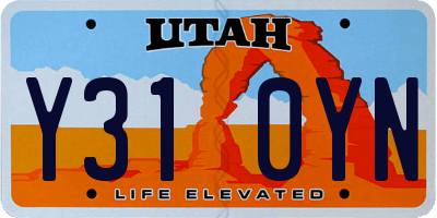 UT license plate Y310YN