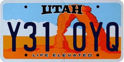 UT license plate Y310YQ