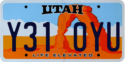 UT license plate Y310YU