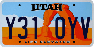 UT license plate Y310YV