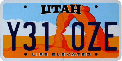 UT license plate Y310ZE
