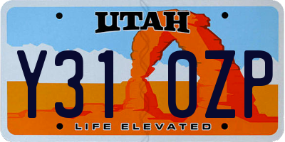 UT license plate Y310ZP