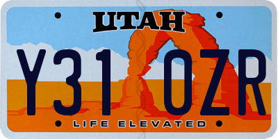 UT license plate Y310ZR