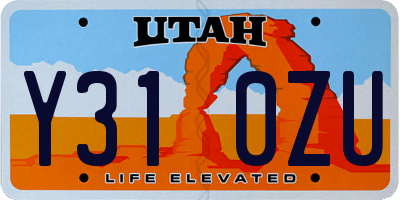 UT license plate Y310ZU