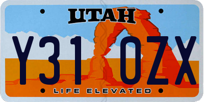 UT license plate Y310ZX