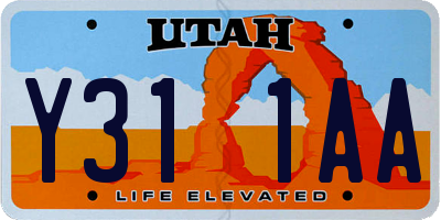 UT license plate Y311AA