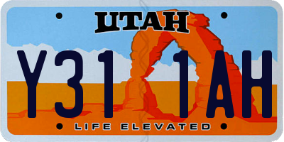 UT license plate Y311AH