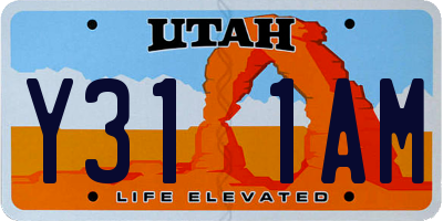 UT license plate Y311AM