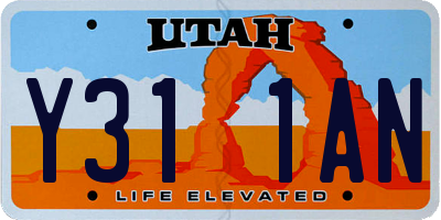 UT license plate Y311AN