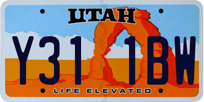 UT license plate Y311BW