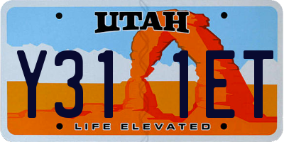 UT license plate Y311ET