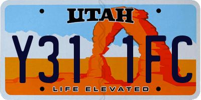 UT license plate Y311FC