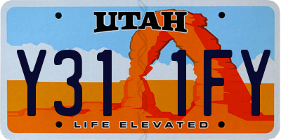 UT license plate Y311FY