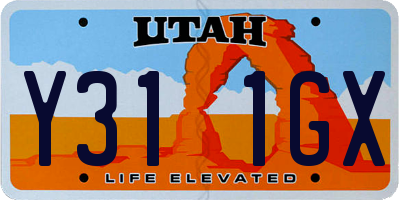 UT license plate Y311GX