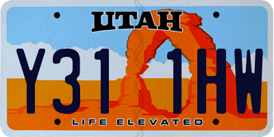 UT license plate Y311HW