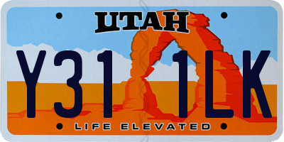 UT license plate Y311LK