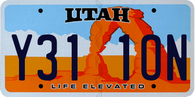 UT license plate Y311ON