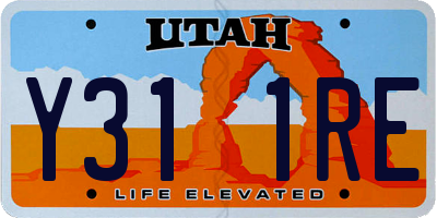 UT license plate Y311RE