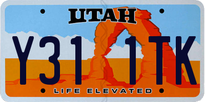 UT license plate Y311TK