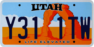 UT license plate Y311TW