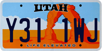 UT license plate Y311WJ