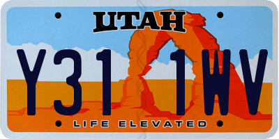 UT license plate Y311WV