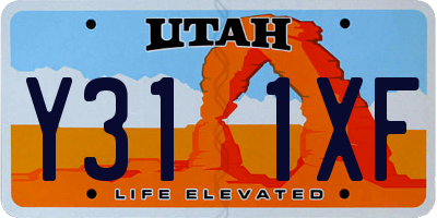 UT license plate Y311XF