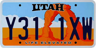 UT license plate Y311XW