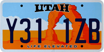 UT license plate Y311ZB