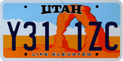 UT license plate Y311ZC