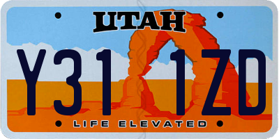 UT license plate Y311ZD