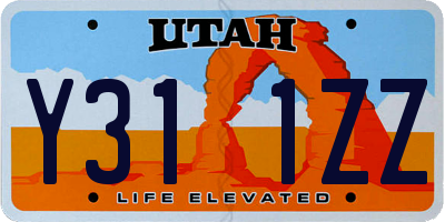 UT license plate Y311ZZ