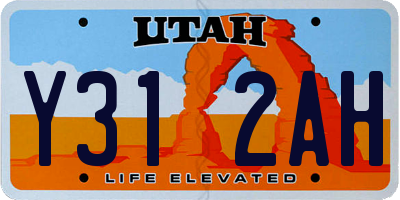 UT license plate Y312AH