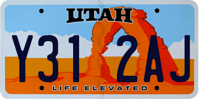 UT license plate Y312AJ