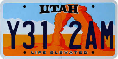 UT license plate Y312AM