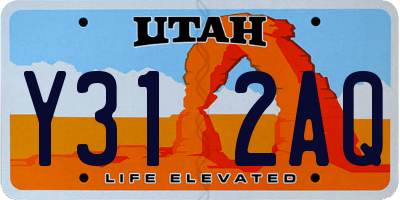 UT license plate Y312AQ