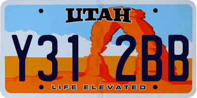UT license plate Y312BB