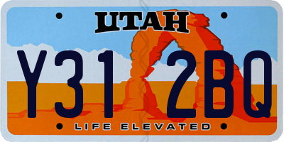 UT license plate Y312BQ