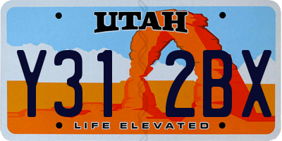 UT license plate Y312BX