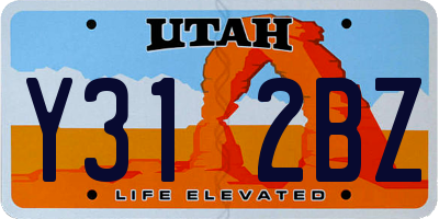 UT license plate Y312BZ