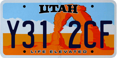 UT license plate Y312CF