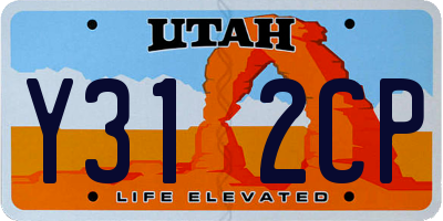 UT license plate Y312CP