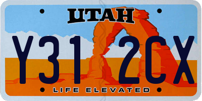 UT license plate Y312CX
