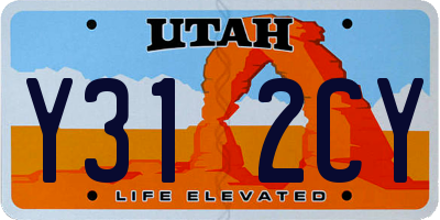 UT license plate Y312CY