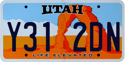UT license plate Y312DN