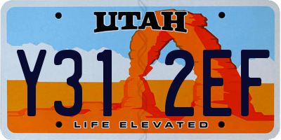 UT license plate Y312EF