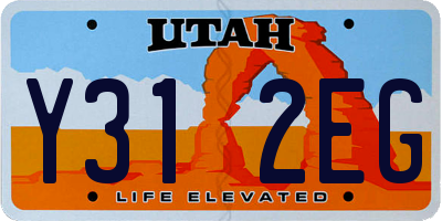 UT license plate Y312EG